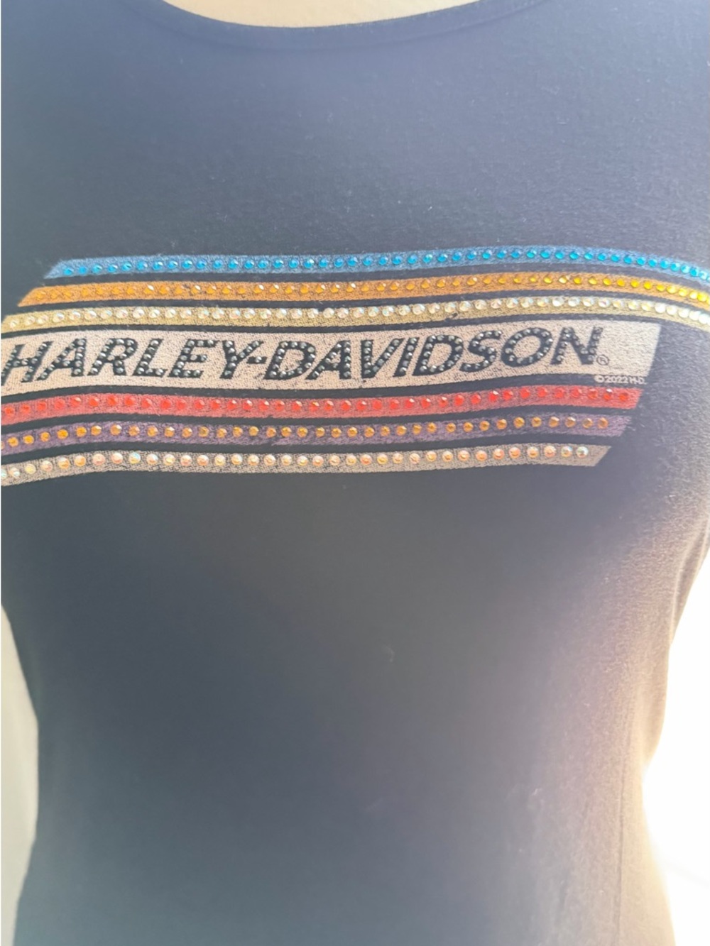 Harley-Davidson Women's Black Embellished Sleeveless XL - Picture 2 of 7